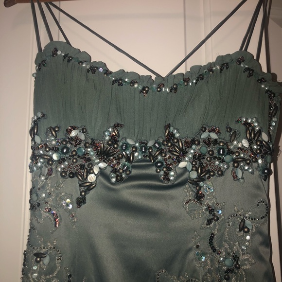 Dress with beautiful embroidery- soft powder blue. - Picture 2 of 5